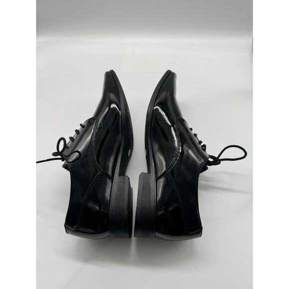 Calvin Klein Brodie Square Toe Black Patent Oxfords Dress Shoes Mens Size 8.5 - Picture 9 of 12